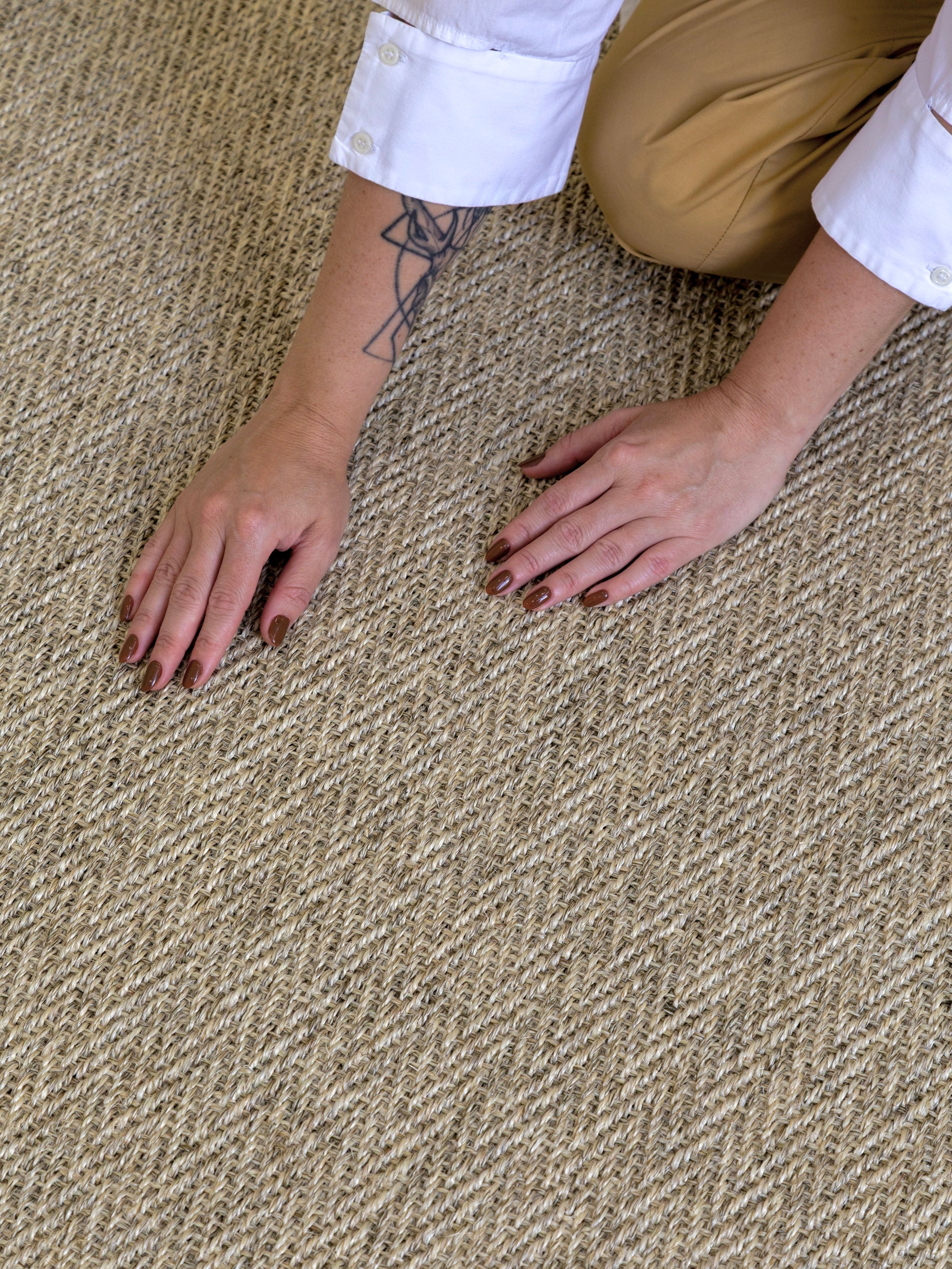 Tapete Espinha de Peixe Crema