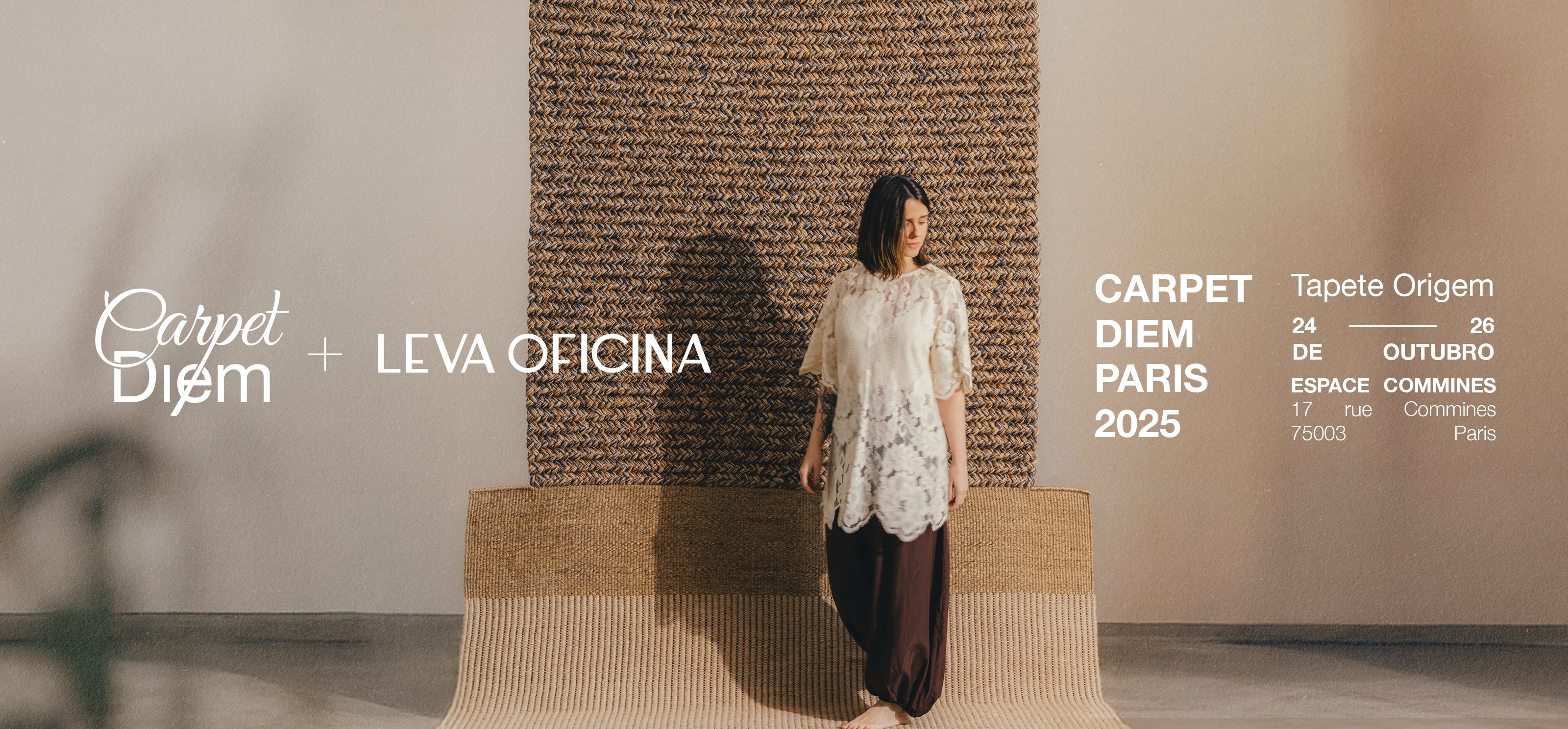 Tapete Origem da Leva Oficina exposto na Carpet Diem Paris 2025