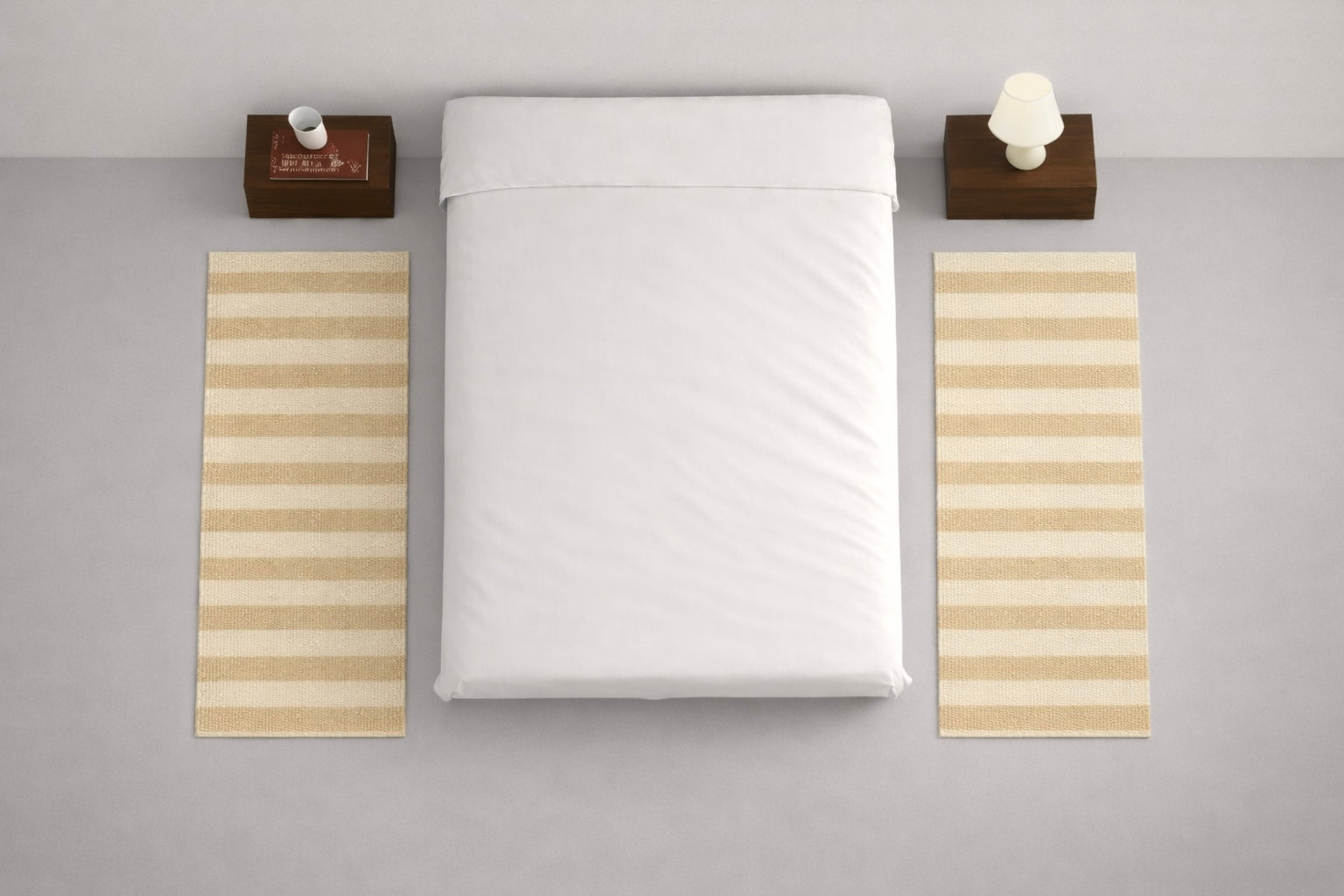 Passadeira lateral para quarto com cama de casal