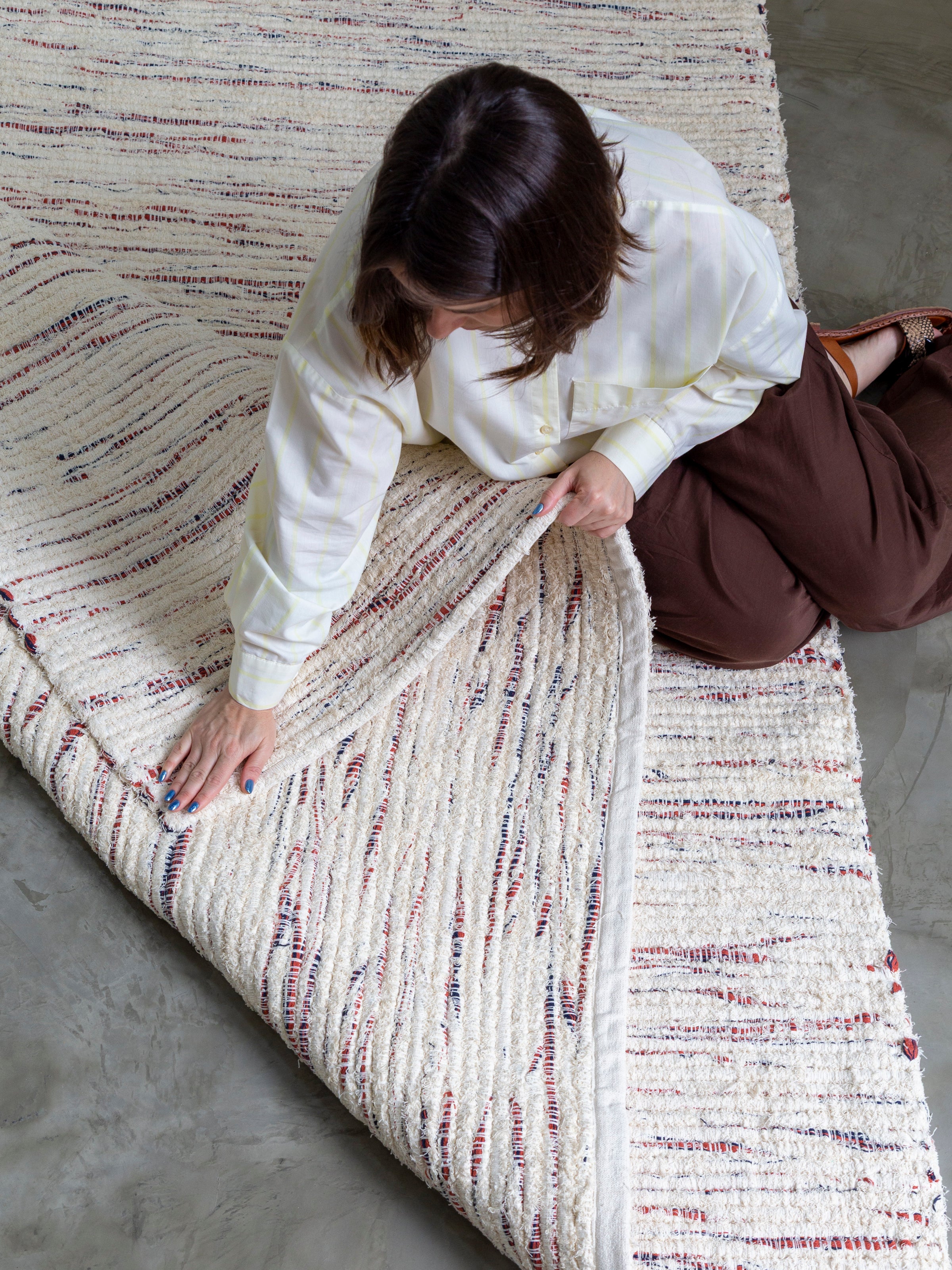 Tapete Nature Mescla - Terracota e Marinho