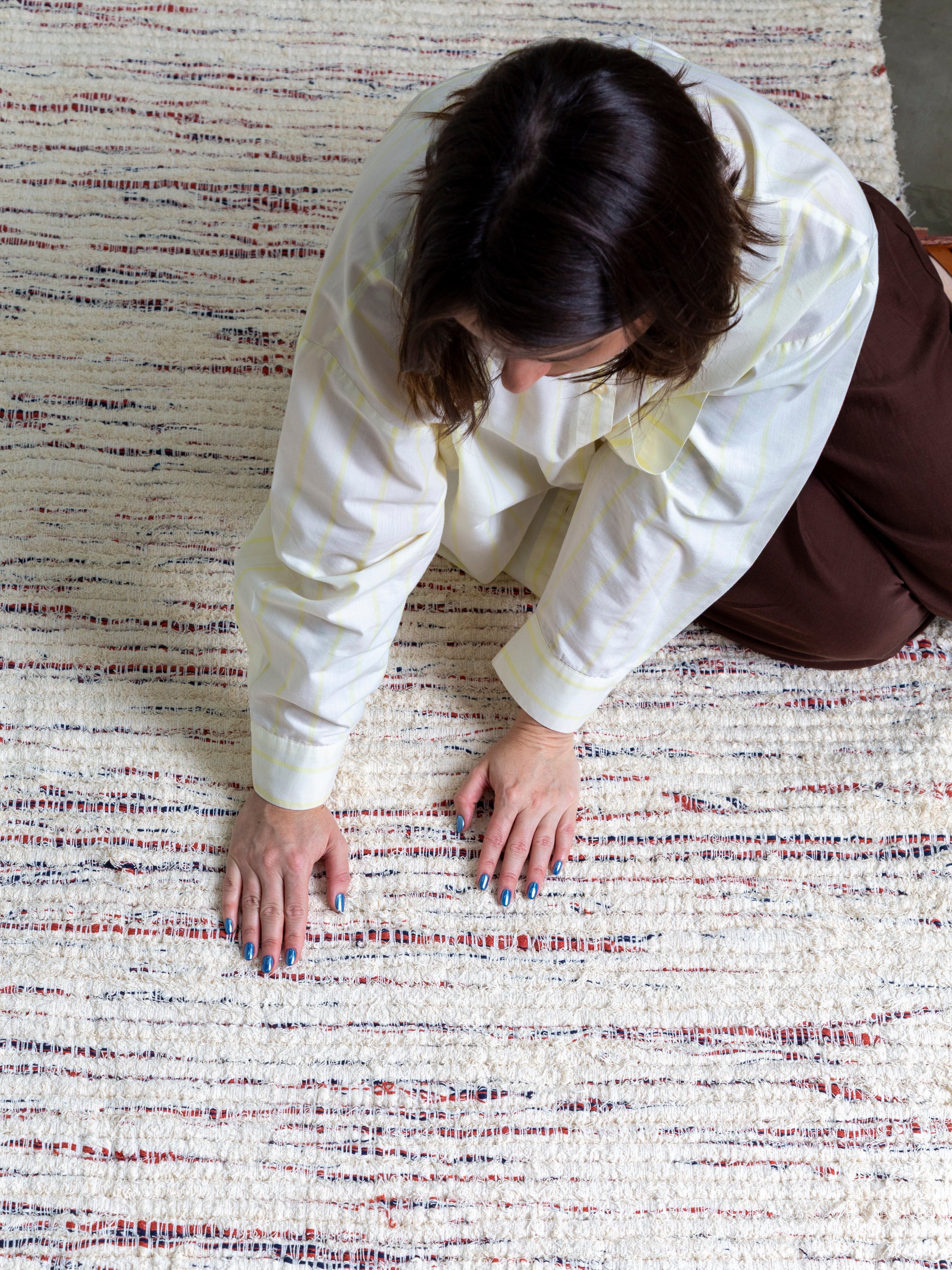 Tapete Nature Mescla - Terracota e Marinho