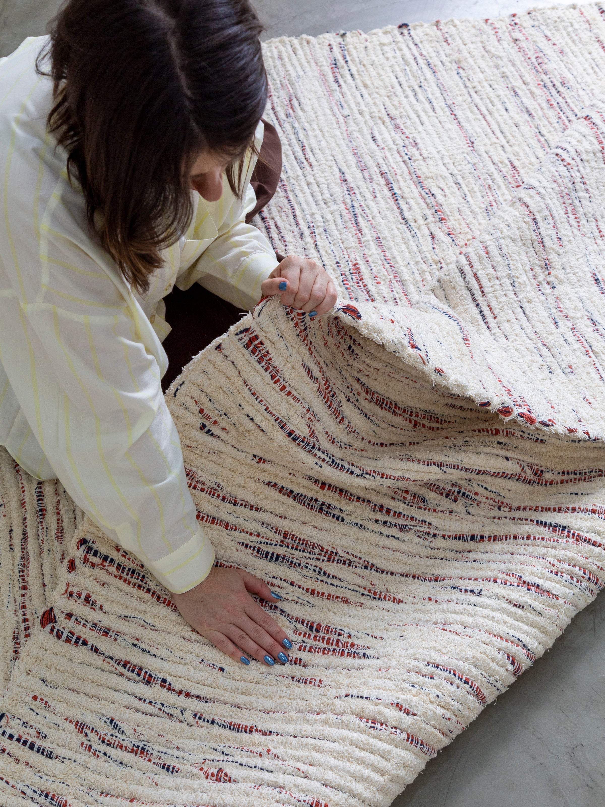 Tapete Nature Mescla - Terracota e Marinho