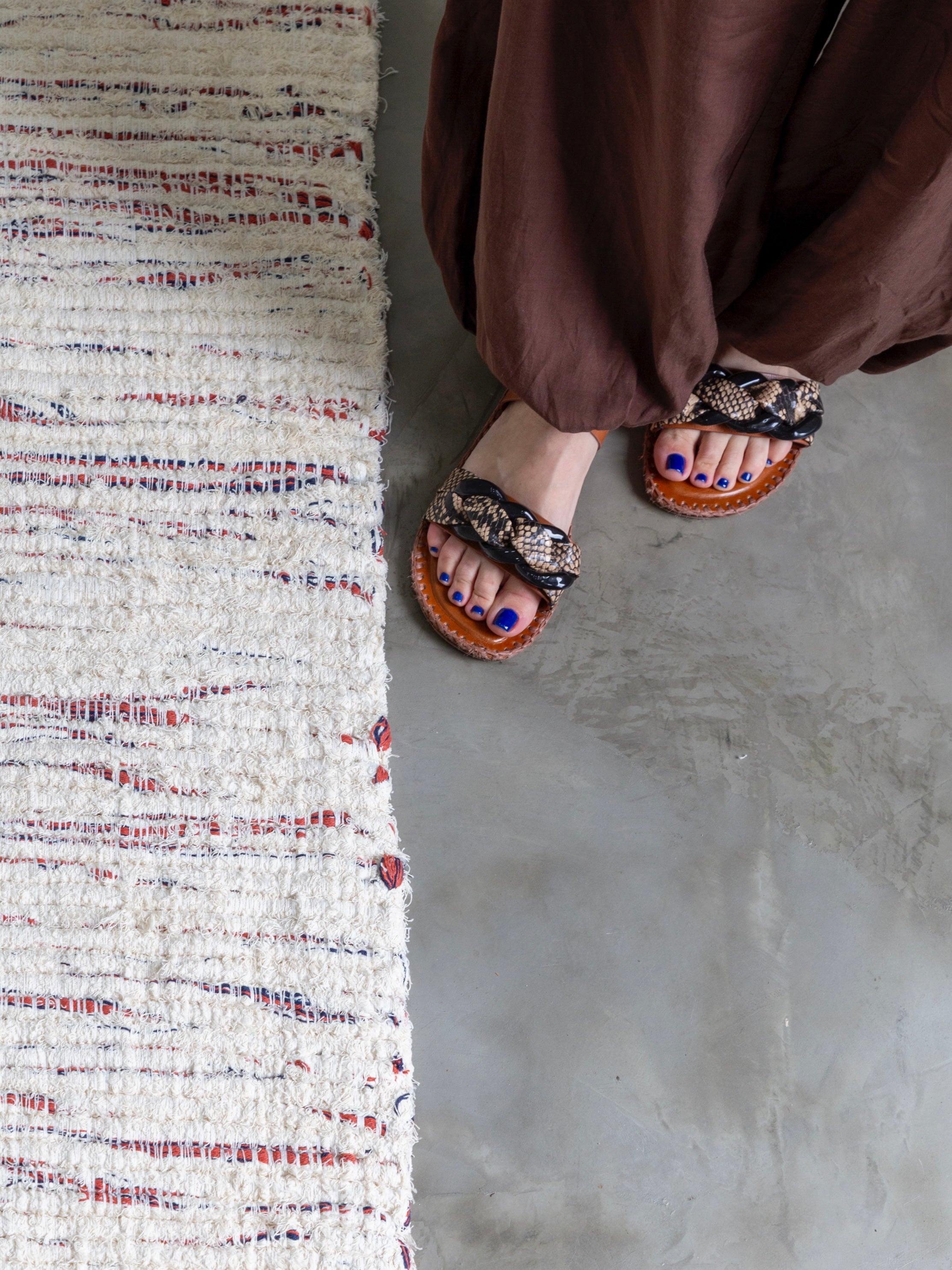 Tapete Nature Mescla - Terracota e Marinho