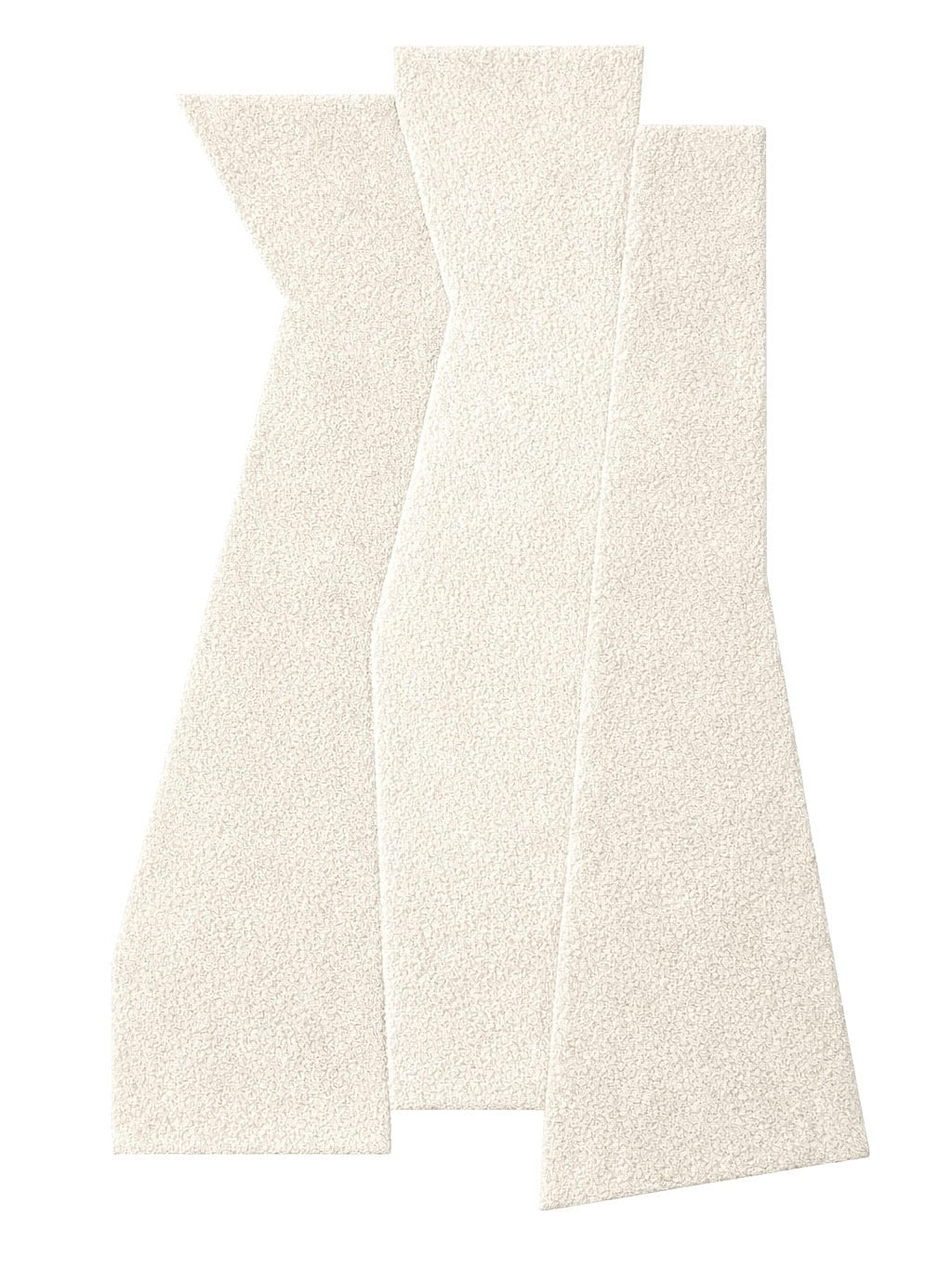 Tapete Desencontro 02 em nylon regenerado na cor Barbante, com formas geométricas deslocadas e relevo contemporâneo.